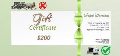 Gift Certificates - Digital Downsizing